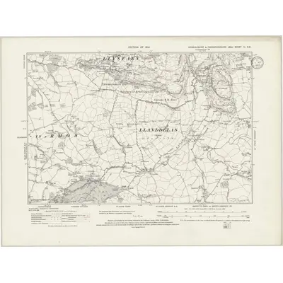 1910 Map of Denbighshire IV.SW, 1933 Print