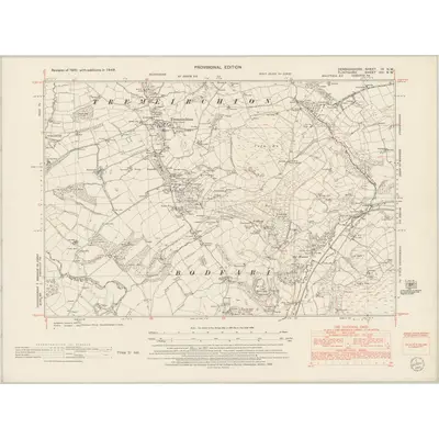 1949 Map of Denbighshire IX.NW, 1953 Print