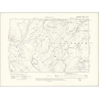 1910 Map of Denbighshire IX.SE, 1914 Print