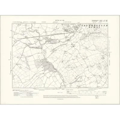 1910 Map of Denbighshire IX.SW, 1914 Print
