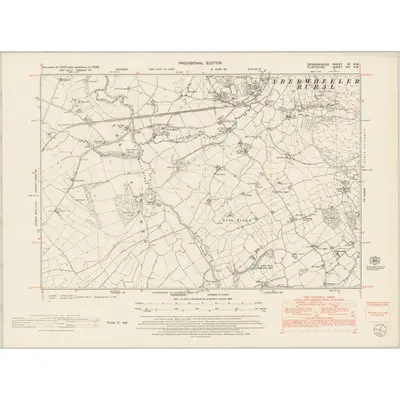 1949 Map of Denbighshire IX.SW, 1953 Print