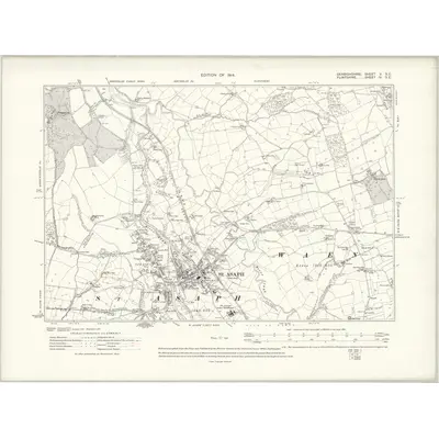 1910 Map of Denbighshire V.SE, 1914 Print