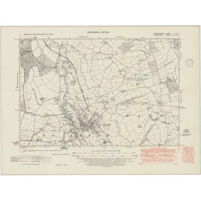 1938 Map of Denbighshire V.SE, 1948 Print