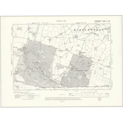1910 Map of Denbighshire V.SW, 1914 Print