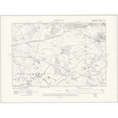 1910 Map of Denbighshire VA.SE, 1914 Print