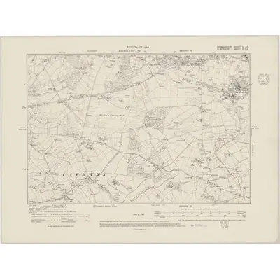 1910 Map of Denbighshire VA.SE, 1948 Print