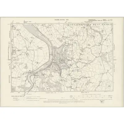 1898 Map of Denbighshire VI.NW, 1900 Print