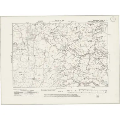 1910 Map of Denbighshire VI.SE, 1946 Print