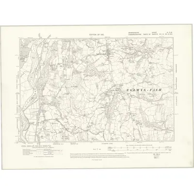 1911 Map of Denbighshire VI.SW, 1915 Print
