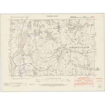 1948 Map of Denbighshire VI.SW, 1953 Print