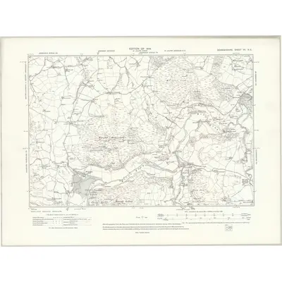 1910 Map of Denbighshire VII.NE, 1914 Print