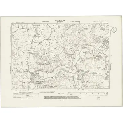 1910 Map of Denbighshire VII.NE, 1934 Print