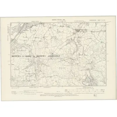 1899 Map of Denbighshire VII.NW, 1900 Print