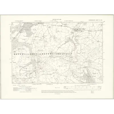 1910 Map of Denbighshire VII.NW, 1914 Print