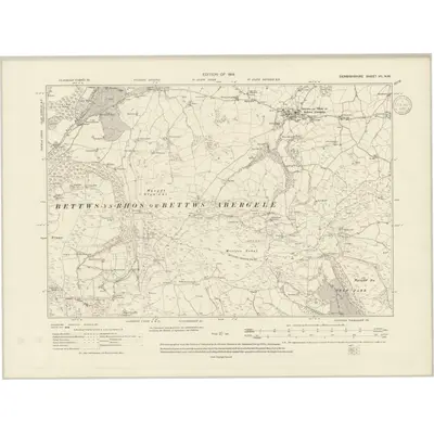 1910 Map of Denbighshire VII.NW, 1939 Print