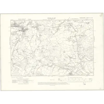 1910 Map of Denbighshire VII.SE, 1915 Print