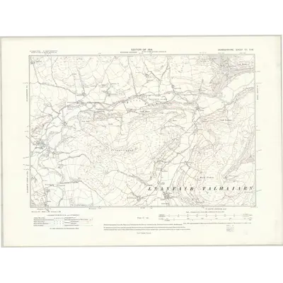 1910 Map of Denbighshire VII.SW, 1914 Print