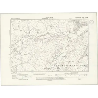 1910 Map of Denbighshire VII.SW, 1937 Print