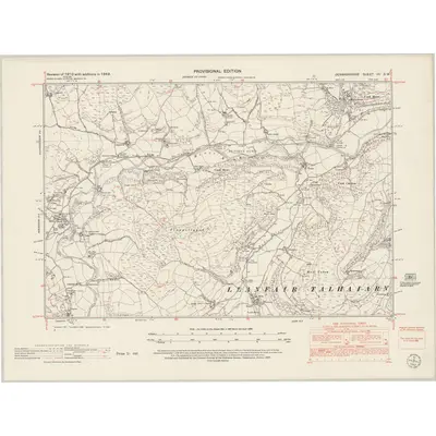 1949 Map of Denbighshire VII.SW, 1953 Print