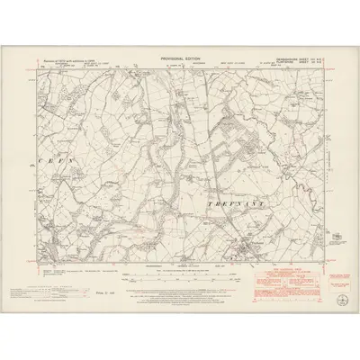 1949 Map of Denbighshire VIII.NE, 1953 Print
