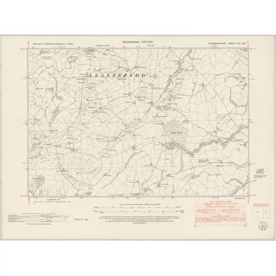 1949 Map of Denbighshire VIII.SW, 1953 Print
