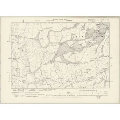 1899 Map of Denbighshire XI.NE, 1900 Print