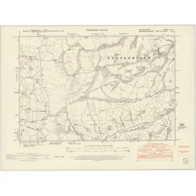 1949 Map of Denbighshire XI.NE, 1953 Print