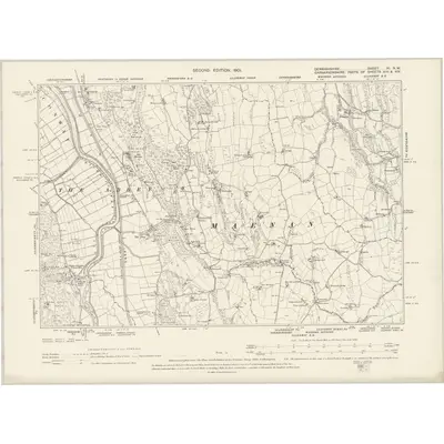 1899 Map of Denbighshire XI.NW, 1901 Print