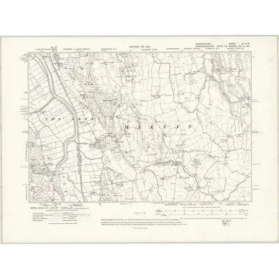 1910 Map of Denbighshire XI.NW, 1915 Print