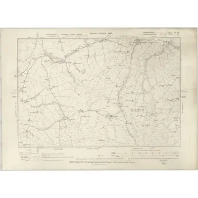 1899 Map of Denbighshire XI.SE, 1900 Print