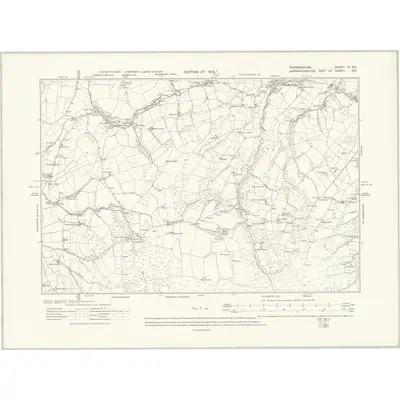 1910 Map of Denbighshire XI.SE, 1914 Print