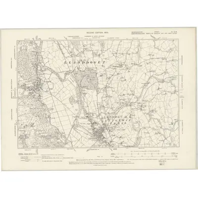 1899 Map of Denbighshire XI.SW, 1900 Print