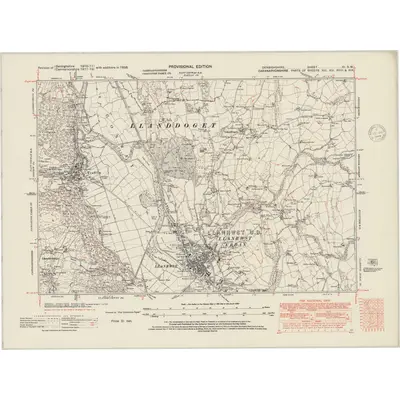 1938 Map of Denbighshire XI.SW, 1948 Print