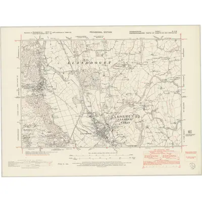 1948 Map of Denbighshire XI.SW, 1953 Print