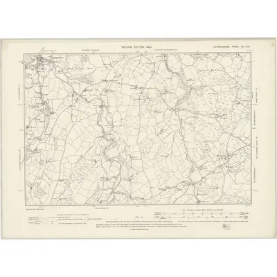 1899 Map of Denbighshire XII.NW, 1900 Print