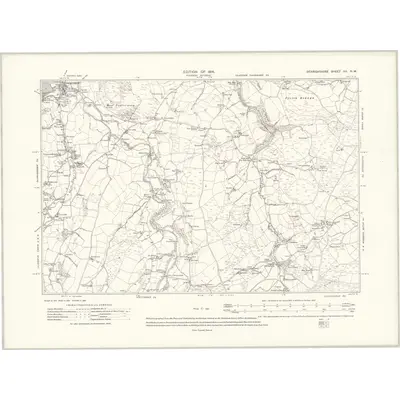 1910 Map of Denbighshire XII.NW, 1914 Print