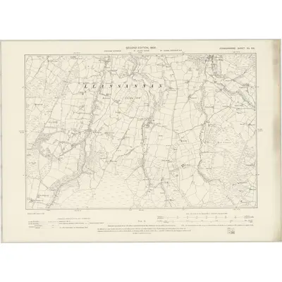 1899 Map of Denbighshire XII.SE, 1900 Print