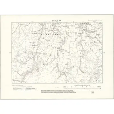 1910 Map of Denbighshire XII.SE, 1914 Print