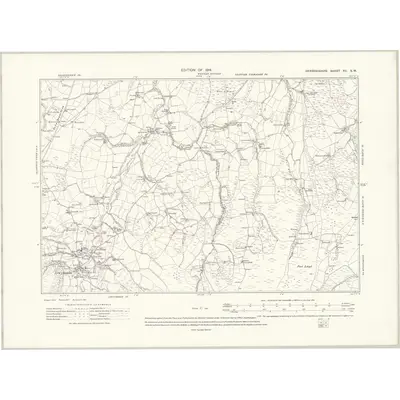 1910 Map of Denbighshire XII.SW, 1914 Print