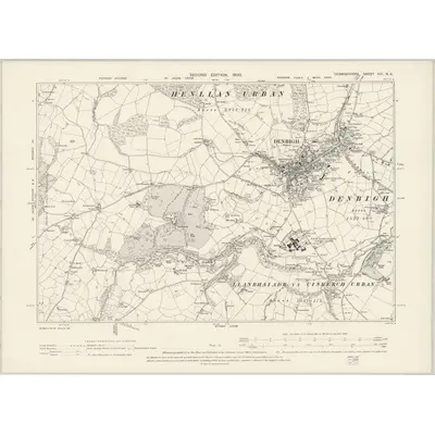 1898 Map of Denbighshire XIII.NE, 1900 Print