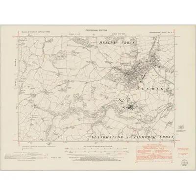 1949 Map of Denbighshire XIII.NE, 1953 Print