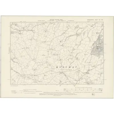 1898 Map of Denbighshire XIII.NW, 1900 Print
