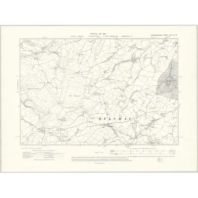 1910 Map of Denbighshire XIII.NW, 1914 Print