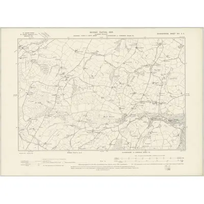1898 Map of Denbighshire XIII.SE, 1900 Print