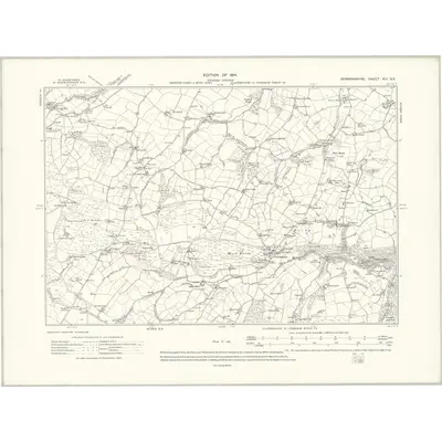 1910 Map of Denbighshire XIII.SE, 1914 Print