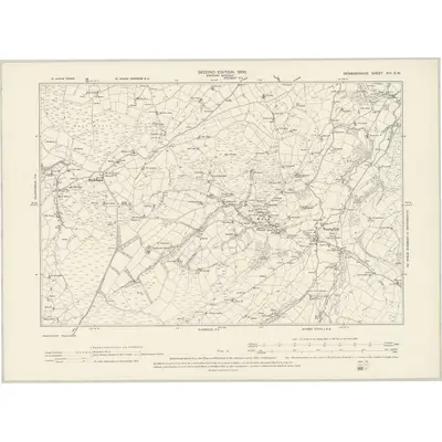 1898 Map of Denbighshire XIII.SW, 1900 Print