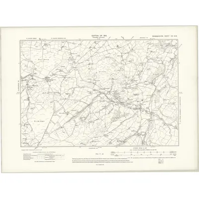 1910 Map of Denbighshire XIII.SW, 1914 Print