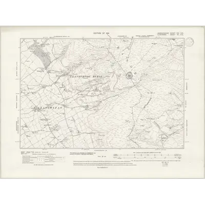 1910 Map of Denbighshire XIV.NE, 1938 Print