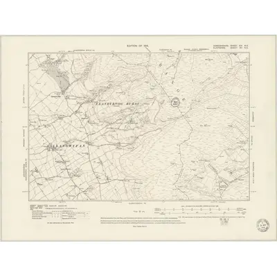 1910 Map of Denbighshire XIV.NE, 1951 Print