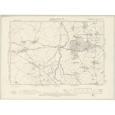 1898 Map of Denbighshire XIV.NW, 1900 Print